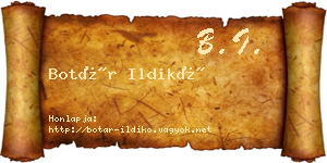 Botár Ildikó névjegykártya